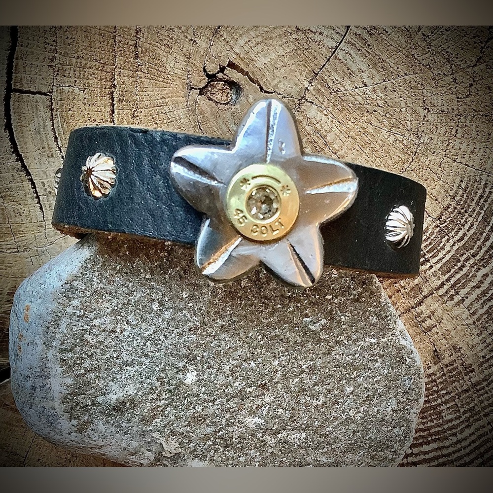 Leather bracelet, genuine spur, up to 7” wrist
